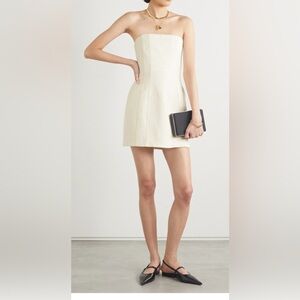 ALC Elsie Cream strapless linen Mini Dress